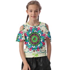 Mandala Flowers Abstract Butterflies Floral Pattern Summer Kids  Butterfly Cutout Tee by Semog4