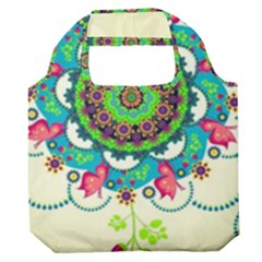 Mandala Flowers Abstract Butterflies Floral Pattern Summer Premium Foldable Grocery Recycle Bag by Semog4