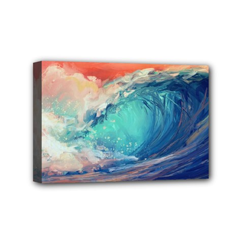 Artistic Wave Sea Mini Canvas 6  X 4  (stretched) by Semog4