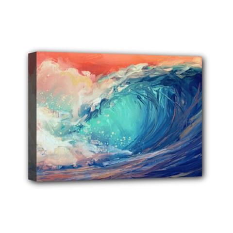 Artistic Wave Sea Mini Canvas 7  X 5  (stretched) by Semog4