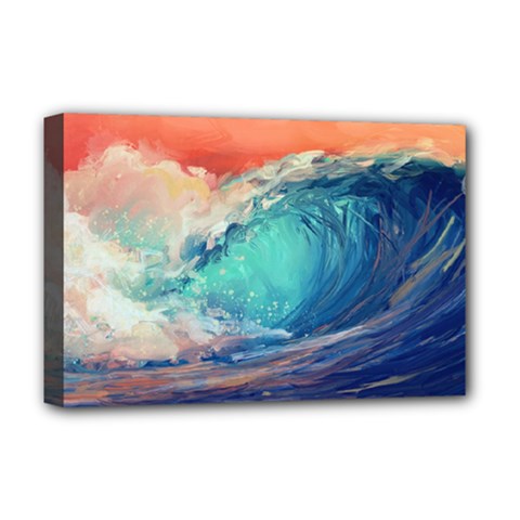 Artistic Wave Sea Deluxe Canvas 18  X 12  (stretched) by Semog4