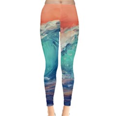 Artistic Wave Sea Leggings  by Semog4