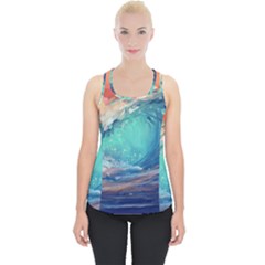 Artistic Wave Sea Piece Up Tank Top by Semog4