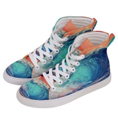 Artistic Wave Sea Women s Hi-top Skate Sneakers by Semog4