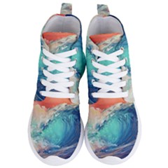 Artistic Wave Sea Women s Lightweight High Top Sneakers by Semog4