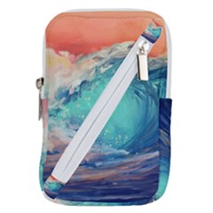 Artistic Wave Sea Belt Pouch Bag (large) by Semog4