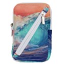 Artistic Wave Sea Belt Pouch Bag (Large) View1