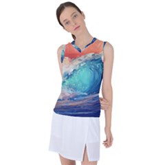 Artistic Wave Sea Women s Sleeveless Sports Top by Semog4