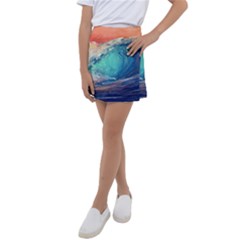 Artistic Wave Sea Kids  Tennis Skirt by Semog4