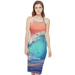 Artistic Wave Sea Bodycon Cross Back Summer Dress by Semog4