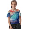 Artistic Wave Sea Kids  Butterfly Cutout Tee View1