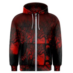 Dark Forest Jungle Plant Black Red Tree Men s Zipper Hoodie by Semog4