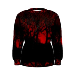 Dark Forest Jungle Plant Black Red Tree Women s Sweatshirt by Semog4