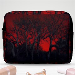 Dark Forest Jungle Plant Black Red Tree Make Up Pouch (large) by Semog4