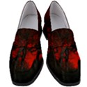 Dark Forest Jungle Plant Black Red Tree Women s Chunky Heel Loafers View1