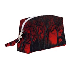 Dark Forest Jungle Plant Black Red Tree Wristlet Pouch Bag (medium) by Semog4