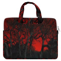 Dark Forest Jungle Plant Black Red Tree Macbook Pro 13  Double Pocket Laptop Bag