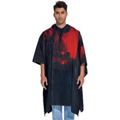 Dark Forest Jungle Plant Black Red Tree Men s Hooded Rain Ponchos