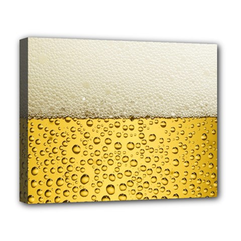 Texture Pattern Macro Glass Of Beer Foam White Yellow Art Deluxe Canvas 20  X 16  (stretched) by Semog4