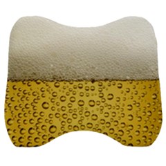 Texture Pattern Macro Glass Of Beer Foam White Yellow Art Velour Head Support Cushion by Semog4