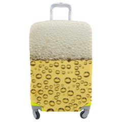 Texture Pattern Macro Glass Of Beer Foam White Yellow Art Luggage Cover (medium) by Semog4