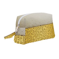 Texture Pattern Macro Glass Of Beer Foam White Yellow Art Wristlet Pouch Bag (medium) by Semog4