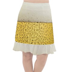 Texture Pattern Macro Glass Of Beer Foam White Yellow Art Fishtail Chiffon Skirt by Semog4