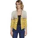 Texture Pattern Macro Glass Of Beer Foam White Yellow Art Women s Casual 3/4 Sleeve Spring Jacket View1