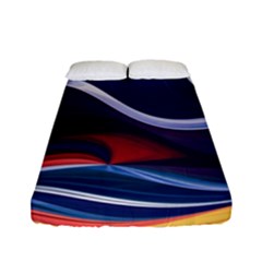 Wave Of Abstract Colors Fitted Sheet (full/ Double Size) by Semog4