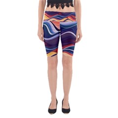 Wave Of Abstract Colors Yoga Cropped Leggings by Semog4