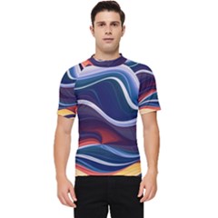 Wave Of Abstract Colors Men s Short Sleeve Rash Guard