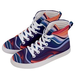 Wave Of Abstract Colors Men s Hi-top Skate Sneakers by Semog4