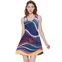 Wave Of Abstract Colors Inside Out Reversible Sleeveless Dress by Semog4