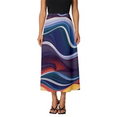 Wave Of Abstract Colors Classic Midi Chiffon Skirt