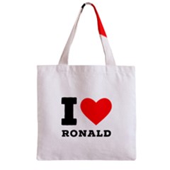 I Love Ronald Zipper Grocery Tote Bag by ilovewhateva