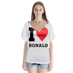 I Love Ronald V-neck Flutter Sleeve Top by ilovewhateva