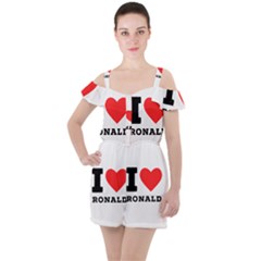 I Love Ronald Ruffle Cut Out Chiffon Playsuit by ilovewhateva