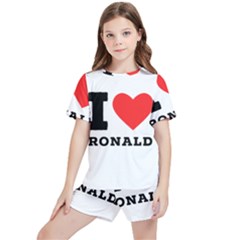 I Love Ronald Kids  Tee And Sports Shorts Set by ilovewhateva