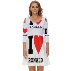 I Love Ronald Shoulder Cut Out Zip Up Dress by ilovewhateva