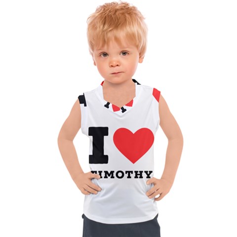 I Love Timothy Kids  Sport Tank Top by ilovewhateva