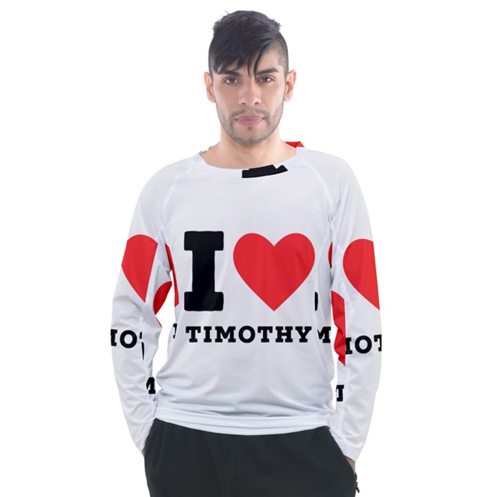 I love timothy Men s Long Sleeve Raglan Tee