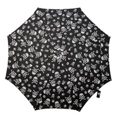 Skull-crossbones-seamless-pattern-holiday-halloween-wallpaper-wrapping-packing-backdrop Hook Handle Umbrellas (large) by Ravend