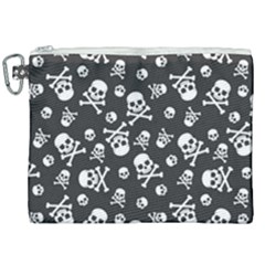 Skull-crossbones-seamless-pattern-holiday-halloween-wallpaper-wrapping-packing-backdrop Canvas Cosmetic Bag (xxl) by Ravend