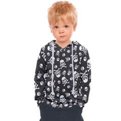 Skull-crossbones-seamless-pattern-holiday-halloween-wallpaper-wrapping-packing-backdrop Kids  Overhead Hoodie by Ravend