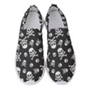 Skull-crossbones-seamless-pattern-holiday-halloween-wallpaper-wrapping-packing-backdrop Women s Slip On Sneakers View1