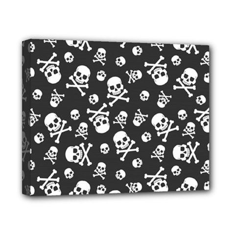 Skull-crossbones-seamless-pattern-holiday-halloween-wallpaper-wrapping-packing-backdrop Canvas 10  X 8  (stretched) by Ravend