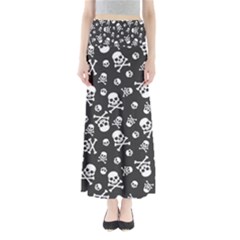 Skull-crossbones-seamless-pattern-holiday-halloween-wallpaper-wrapping-packing-backdrop Full Length Maxi Skirt by Ravend