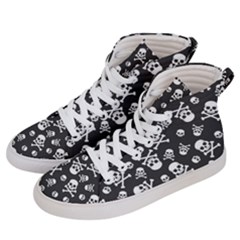 Skull-crossbones-seamless-pattern-holiday-halloween-wallpaper-wrapping-packing-backdrop Men s Hi-top Skate Sneakers by Ravend