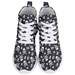 Skull-crossbones-seamless-pattern-holiday-halloween-wallpaper-wrapping-packing-backdrop Women s Lightweight High Top Sneakers by Ravend