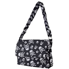 Skull-crossbones-seamless-pattern-holiday-halloween-wallpaper-wrapping-packing-backdrop Full Print Messenger Bag (s) by Ravend